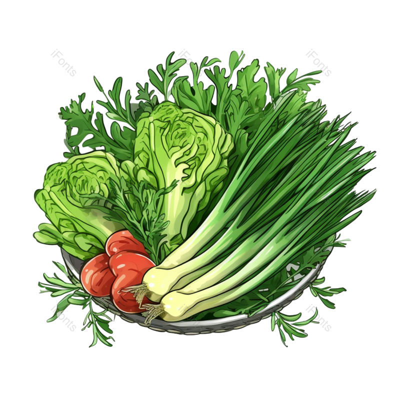 元素图片,插画元素,蔬菜PNG,生菜免抠素材